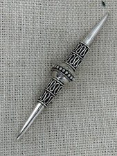 VINTAGE Balinese 925 silver bicorn bar brooch Bali