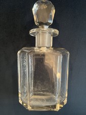 Large And Imposing Cut Glass Perfume Bottle With Facitted Glass Stopper c.1900