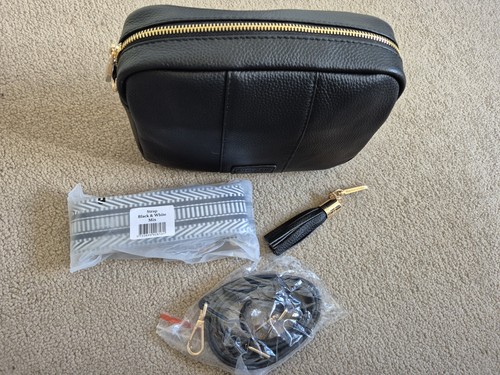 Black pompom city - black, bag,
