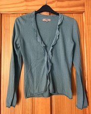 Kew Turquoise Cotton Blend Women’s Cardigan Size UKS