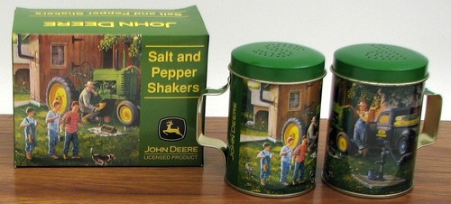 John deere tin salt and - and, pepper