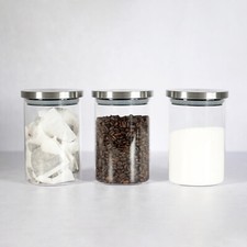 3 x Alpina Glass Canisters -