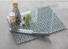 Grey Patterned Glass Chopping Board Kitchen Work Top Saver Size L30 X W40
