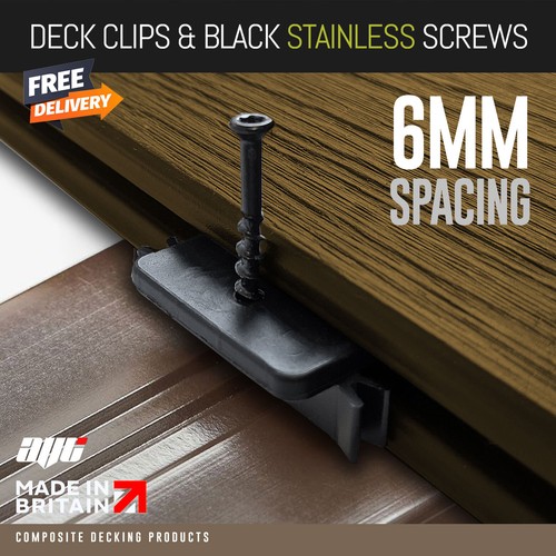 Composite decking clips 6mm - composite,