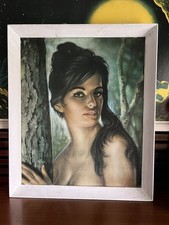 Vintage retro J H Lynch ‘Tina’ 60’s kitsch art - Boots framing label intact