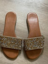 Ladies sparkly slip on sandals size 6