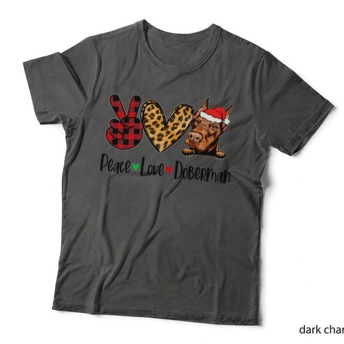 Peace love doberman christmas - doberman,