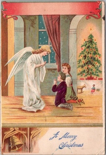 1909 merry christmas embossed - christmas,