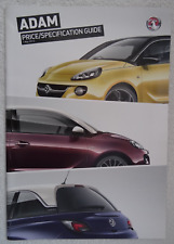 VAUXHALL ADAM Prices / Specification Brochure 2013: JAM, GLAM, SLAM. 20pgs. XL.