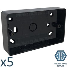5x 2 Gang Double Black Round