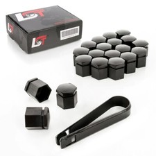 20X Wheel Nut Caps Black 17 Mm