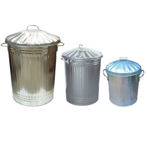 Galvanised metal bin home - bin,