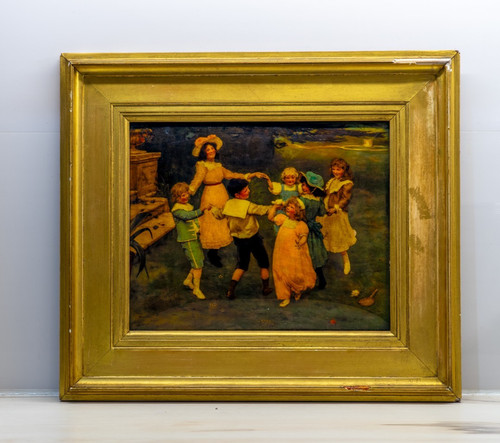 Antique crystoleum framed - antique,
