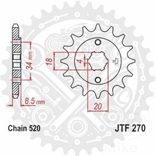 JT Front Sprocket 13/520 For CPI SUV 125 2011-2014