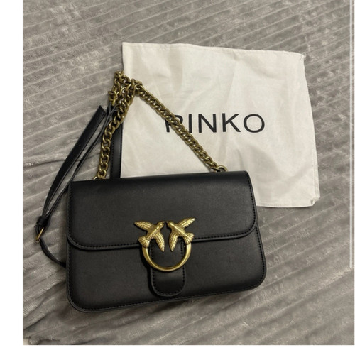 Pinko black leather - pinko, shoulder