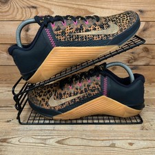 Nike Trainers Womens Size UK 6 Metcon 6 Black Leopard Print Crossfit Gym Hyrox
