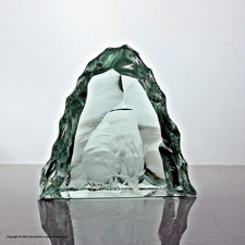 Vicke Lindstrand for Kosta, ice block sculpture, deer