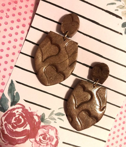 Heart polymer clay earrings - polymer,
