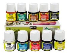 Pebeo Vitrea 160 Permanent Glass Paint Assorted Colours 10 x 45ml Box Set