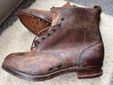 Vintage Military German Army Leather Mountain Ankle Boots Studded Sole Size 11