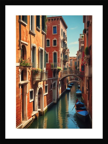 Intimate venice canals - venice, framed
