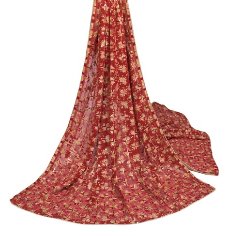 Sushila vintage maroon - maroon, dupatta