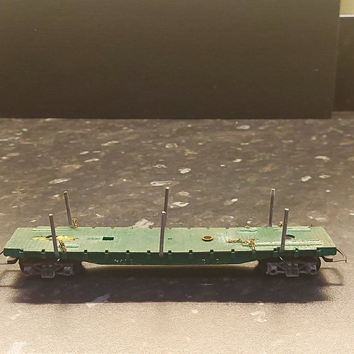 Gauge green flat wagon with - oo,