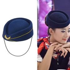 Stewardess Hat for Air Hostess Wear Scarf Brooch Set Role Play Sunglasses