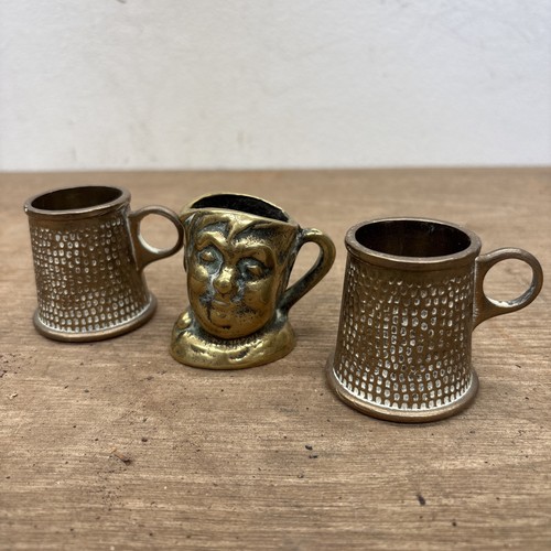 Vintage brass toby jug fat - brass,