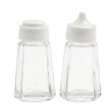 Clear glass salt and pepper - salt,