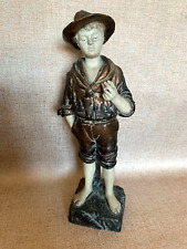 Goldscheider Style Terracotta  Knabe Rauchend Boy Smoking Figure Number On Base