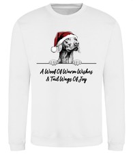 VIZSLA Christmas Dog Sweatshirt Adults Kids Woof Wishes Jumper Gift Sweater Xmas