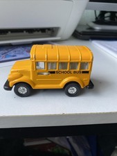 Yellow American School Bus Model With Opening Door And Moving Stop Sign