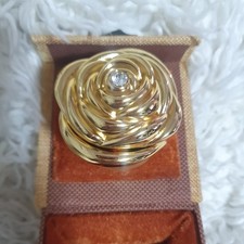 Real Purple Lilac Petals Rose Inside Gold Cast Ring Gift Trinket Box Flowers