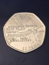 2011 OLYMPIC 50p Coin-ROWING -Good Circulated Condition