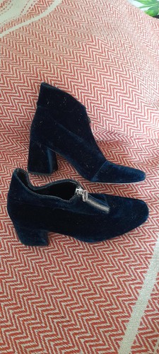 Navy velvet zara shoe - velvet,