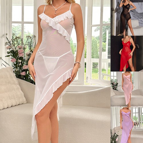 Women sexy sheer chemise - sheer,