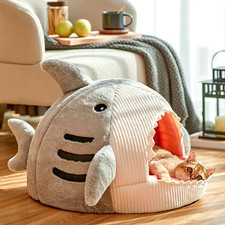 Luxury Plush Shark Pet Bed –