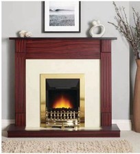 Fire Suite Dimplex Valor Durham Longlite Electric Brass/Mahogany Surround 