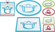 Heat Resistant Glass Trivet Pot Pan Holder Hot Teapot Hot Pan Stand Silicone Rim