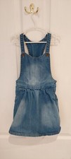Girls denim look pinafore dress - 3-4 years