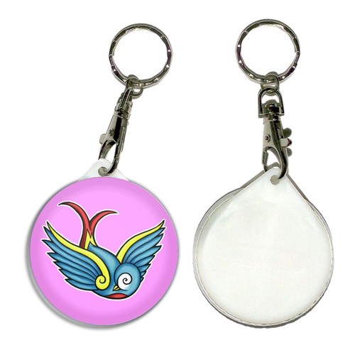 Swallow key ring round button - round,