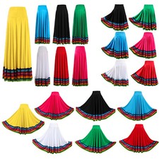 Woman Folklorico Dance Skirts Folkloric Mexican Flamenco Full Circle Skirt
