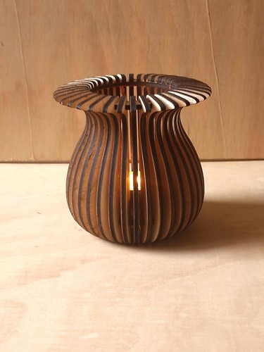 Laser cut wooden tealight - laser,