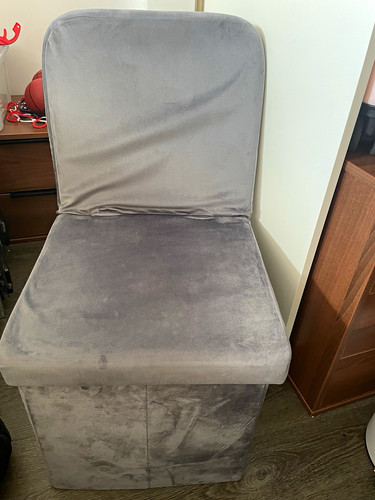 Grey square storage - grey, footstool