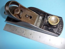 Small Stanley USA Adjustable-Mouth Block Plane Woodworking Tool.