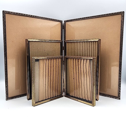 Three brass hinged - three, double