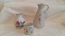 Porcelana Real Brasil Ingrid S Lara White Blossom Egg Cup Rose Garland Jug Vase