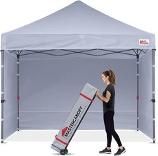 Heavy Duty Pop-up Gazebo tent with Sidewalls 2.5x2.5M Grey AUCTION