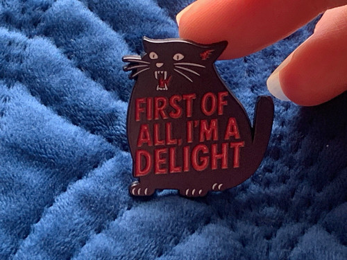 Enamel cat lapel - cat, badge